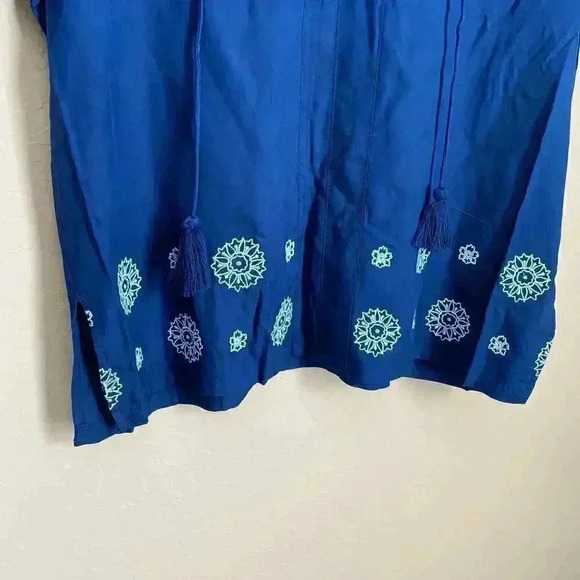 Vera Bradley Blue‎ Floral-print Tie Sleep Top - Picture 4 of 8